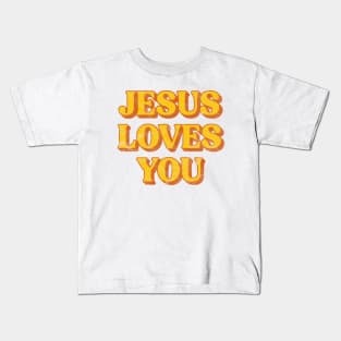 Retro Jesus Loves You Christian Kids T-Shirt